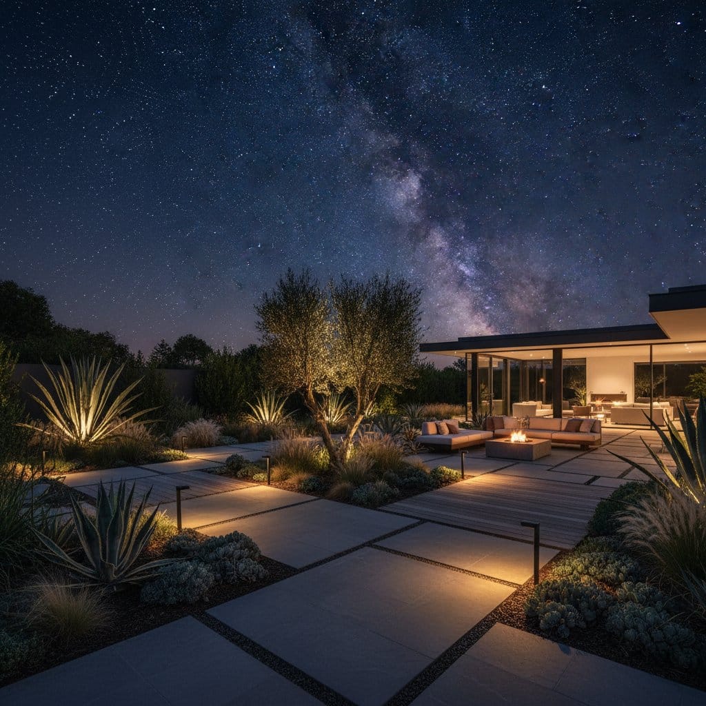 Featured image for Dark Sky Lighting Reveals Gardens Without Erasing Stars