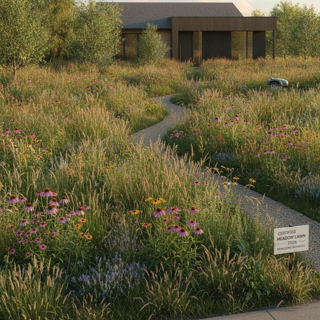 Featured image for Meadow Lawns Replace Perfect Turf in 2026 Rewilding Trend